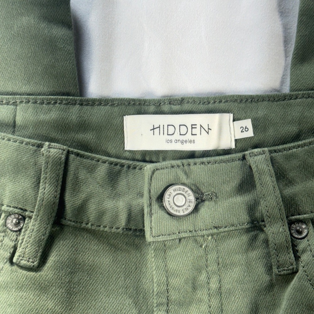 Hidden Jeans Olive Green Wide Leg High Rise Pants Womens 26 Inseam 31" - Picture 6 of 6